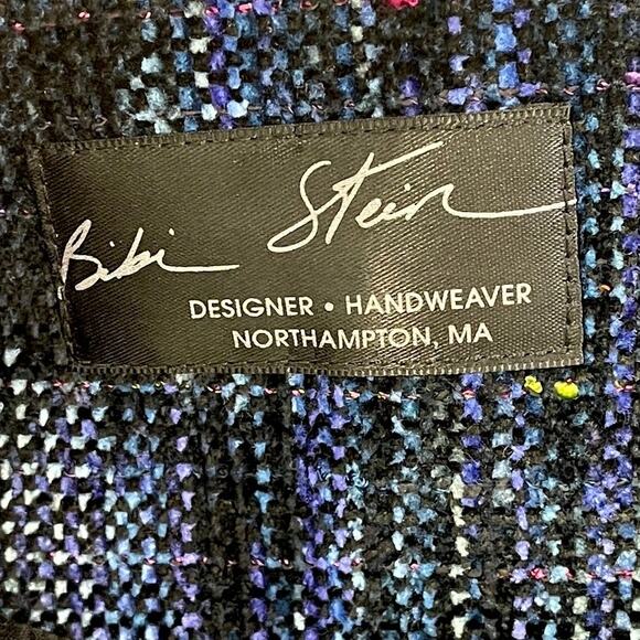 Bibi Stein Handwoven Jacket & Vest Set Navy Textured Full Zip Artisan Designer - Picture 9 of 10